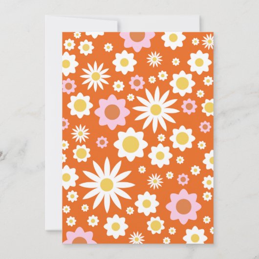 TWO Groovyデイジーフラワー2nd誕生日招待状 招待状 (裏面)