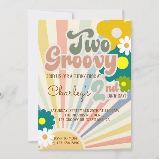 TWO GROOVY、2歳の誕生日、太陽の光、招待状 招待状 (正面)