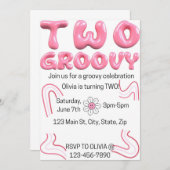 Two Groovy Birthday Invitation 招待状 (正面/裏面)