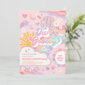 Two Groovy Disco Rainbow Sun 2nd Birthday  招待状 (スタンド正面)