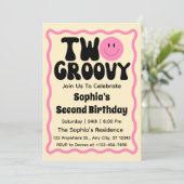 Two Groovy Girl 2歳の誕生日 招待状 (スタンド正面)