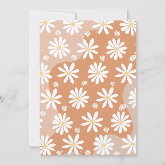 Two Groovy Retro Daisy 2nd Birthday Invitation 招待状 (裏面)