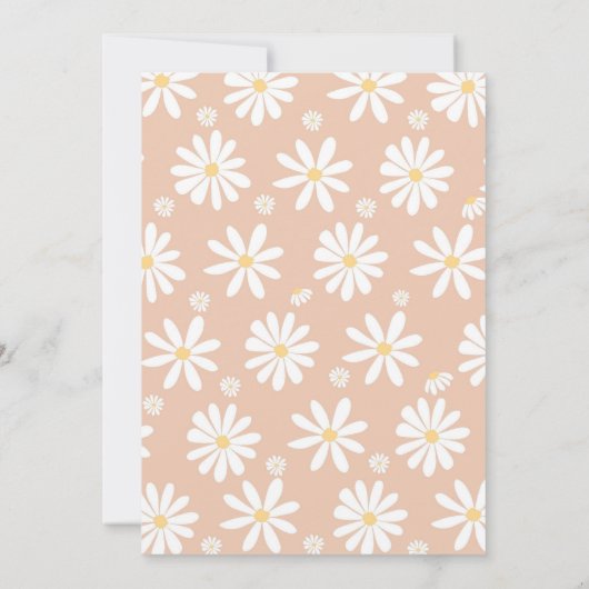 Two Groovy Retro Daisy 2nd Birthday Invitation 招待状 (裏面)