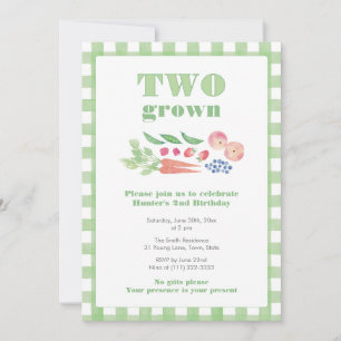 TWO Grown Farmer's Market 2歳の誕生日 招待状