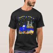 Two Hanukkah Whippets On Pickup Truck With Menorah Tシャツ (正面)