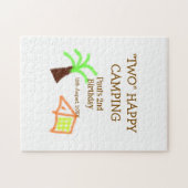 Two happy camping 2nd birthday tree camp kids ジグソーパズル (横)