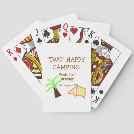 Two happy camping 2nd birthday tree camp kids トランプ (裏面)
