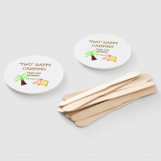 Two happy camping 2nd birthday tree camp kids ハンドファン (組立なし)