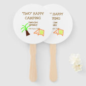 Two happy camping 2nd birthday tree camp kids ハンドファン (正面&裏面)