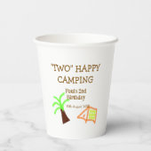 Two happy camping 2nd birthday tree camp kids 紙コップ (裏面)