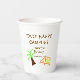 Two happy camping 2nd birthday tree camp kids 紙コップ
