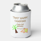 Two happy camping 2nd birthday tree camp kids 缶クーラー (缶正面)