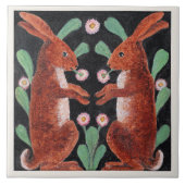 Two Hares by William Bell Scott タイル (正面)