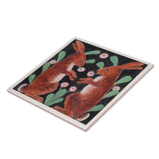 Two Hares by William Bell Scott タイル (側面)