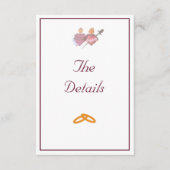 Two Hearts バーガンディ カトリック 結婚式 エンクロージャーカード (正面)