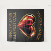 Two Hearts Beat As One Twin Flames Soulmates Love タペストリー (正面(横))