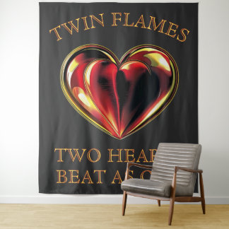Two Hearts Beat As One Twin Flames Soulmates Love タペストリー