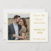 Two Hearts Catholic Flat Save The Date Card セーブザデート (正面)