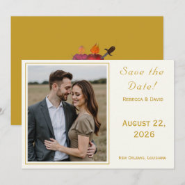 Two Hearts Catholic Flat Save The Date Card セーブザデート