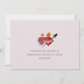 Two Hearts Catholic Flat Save The Date Card セーブザデート (裏面)