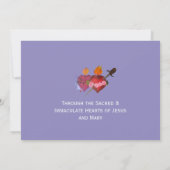 Two Hearts Catholic Flat Save The Date Card セーブザデート (裏面)