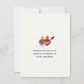 Two Hearts Catholic Flat Save The Date Card セーブザデート (裏面)