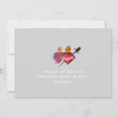 Two Hearts Catholic Flat Save The Date Card セーブザデート (裏面)