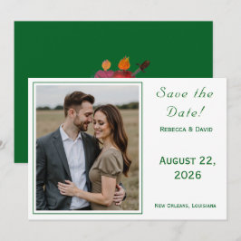Two Hearts Catholic Flat Save The Date Card セーブザデート