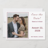 Two Hearts Catholic Flat Save The Date Card セーブザデート (正面)