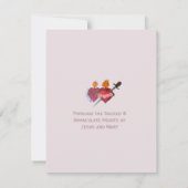 Two Hearts Catholic Flat Save The Date Card セーブザデート (裏面)