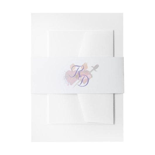 Two Hearts Catholic Wedding Invitation Belly Band 招待状ベリーバンド (正面例)