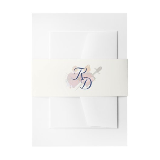 Two Hearts Catholic Wedding Invitation Belly Band 招待状ベリーバンド (正面例)