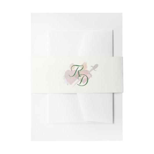Two Hearts Catholic Wedding Invitation Belly Band 招待状ベリーバンド (正面例)