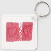 TWO HEARTS KNIT アルミスクエアキーチェーン キーホルダー (裏面)