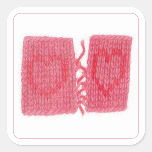 TWO HEARTS KNIT ラージスクエアステッカー スクエアシール (正面)