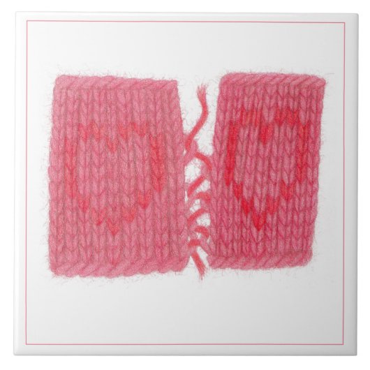 TWO HEARTS KNIT 6" セラミックタイル (正面)