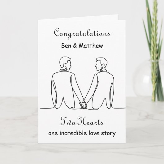 Two Hearts | One Lifetime | LGBTQ Congratulations  カード (正面)