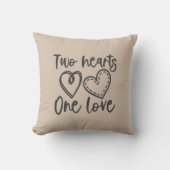 Two Hearts One Love モノグラム クッション (正面)