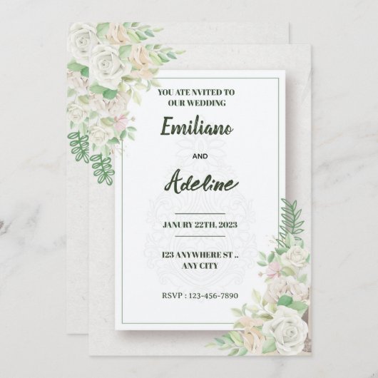 Two Hearts, One Love 招待状 (正面/裏面)