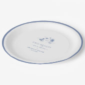 Two Hearts · One Love Dusty Blue Wedding  ペーパープレート (アングル)