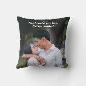 Two Hearts One Love Personalized Engagement Photo  クッション (裏面)