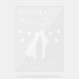 Two Hearts, One Love Personalized Wedding アクリルサイン