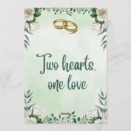 Two Hearts, One Love Wedding Invitation 招待状 (裏面)