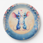 Two Hearts, One Love – Wedding Mice.  ペーパープレート (正面)
