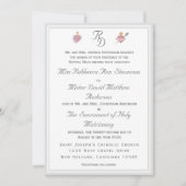 Two Hearts Silver Catholic Wedding Invitation 招待状 (正面)