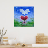 Two Hearts Surrealist Art ポスター (キッチン)