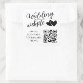 Two Hearts Wedding Website QR Code スクエアシール (バッグ)