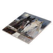 Two Horses on a Snowy Farm Under the Moon タイル (側面)