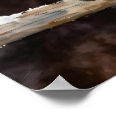 Two Horses on a Snowy Farm Under the Moon ポスター (角)