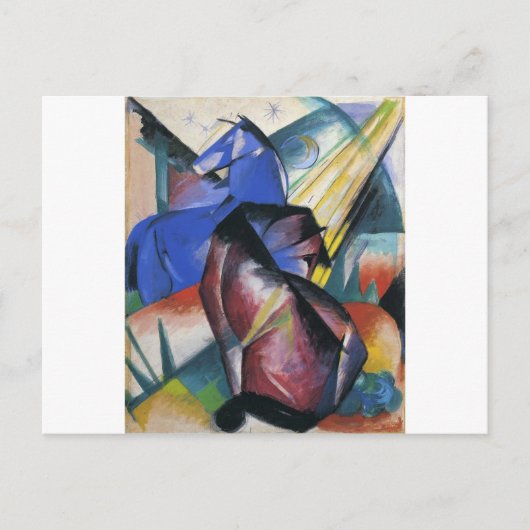 Two Horses, Red and Blue by Franz Marc ポストカード (正面)
